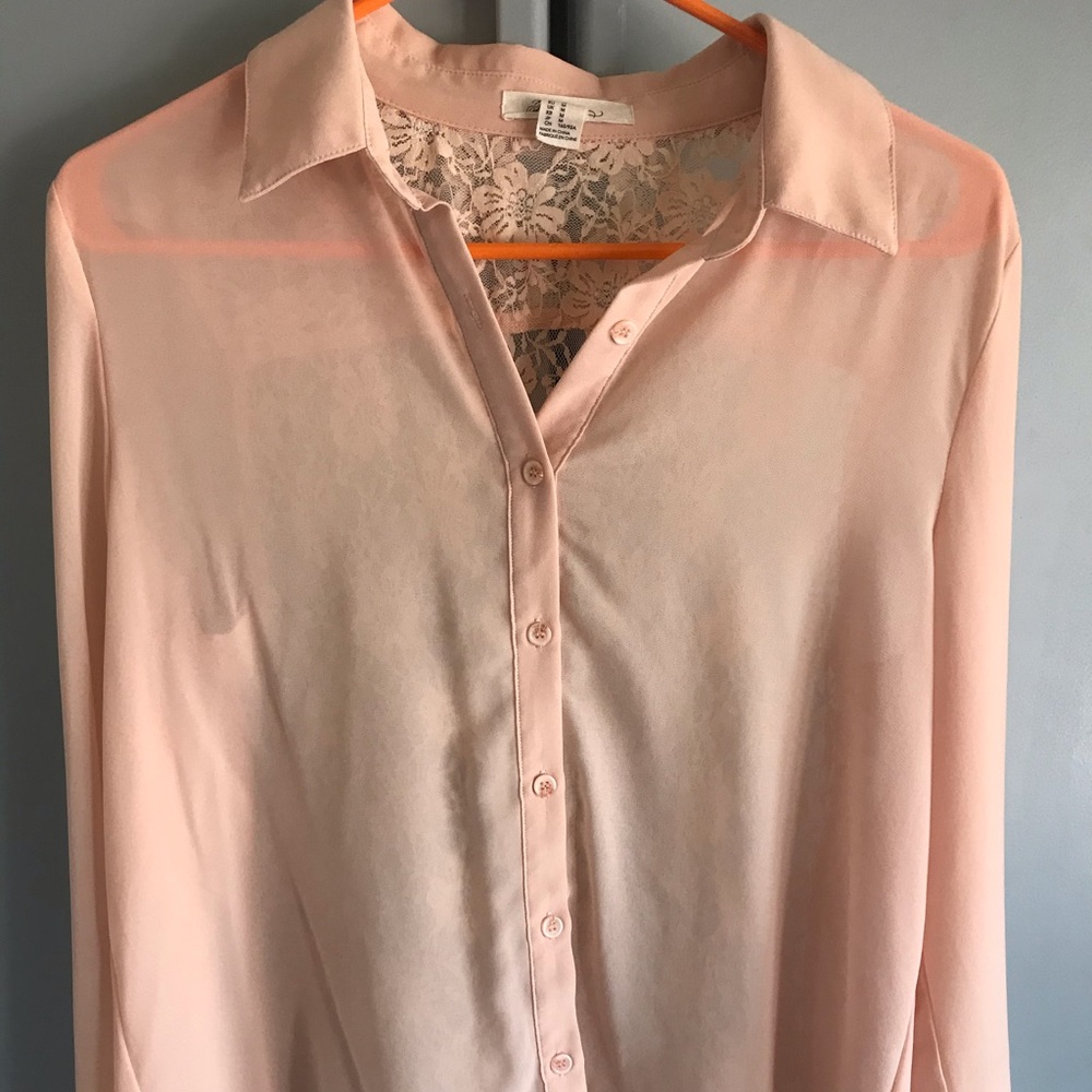 Pink forever 21 button down shirt